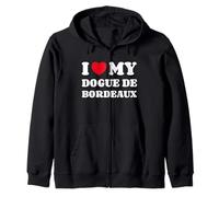 Dogues de Bordeaux I Love My Dogue de Bordeaux Cane Cuore Felpa con Cappuccio