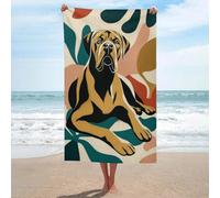 Dogues De Bordeaux Telo mare sdraiato in microfibra senza sabbia, asciugamano da doccia grande, multiuso, assorbente, per bagno e piscina, 130 x 80 cm