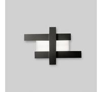 DOHA P/M - APPLIQUE COLORE NERO IN ALLUMINIO E METACRILATO A LED 3000K 3750LM 40W 84X55CM