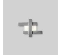 DOHA P/P - APPLIQUE COLORE ACCIAIO IN ALLUMINIO E METACRILATO A LED 3000K 2620LM 30W 65,5X49CM