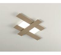 Doha plafoniera piccola LED 30w bianco e tortora luce calda moderna