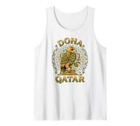 Doha Qatar, Divertente Souvenir intricato di Falco e Mandala Arabo Canotta