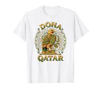 Doha Qatar, Divertente Souvenir intricato di Falco e Mandala Arabo Maglietta