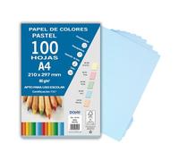 Dohe 30193 - Confezione da 100 fogli A4, 80 g, colore blu pastello