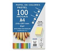 Dohe (30195)-Confezione da 100 fogli, colori pastello, formato A4,/80 g (30195), Modelli/Colori Assortiti, 1 Pezzo