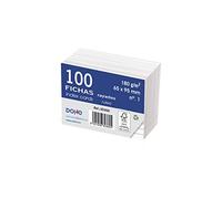 DOHE 30360 - Pacco da 100 schede a righe di cartoncino bianco, 180 g, n. 1, 65 x 95 mm, 100 Pezzi