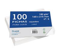 DOHE 30364 Pacco da 100 schede lisce di cartoncino bianco, 180 g, n. 5, 160 x 215 mm, 100 Pezzi