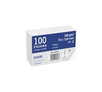 Dohe 30366 - Pacco da 100 schede lisce di cartoncino bianco, 180 g, n. 2, 75 x 125 mm, 100 Pezzi
