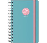 Dohe - Agenda 2025, visualizzazione settimanale, formato tascabile (8,5 x 13 cm), 12 mesi da gennaio a dicembre, copertina in plastica flessibile, planner in spagnolo, forniture per ufficio, verde