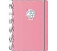 Dohe - Agenda 2026 - Pagina, formato A5 (15 x 21 cm), copertina flessibile in plastica, chiusura a spirale e gomma elastica, 12 mesi da gennaio a dicembre, pianificatore annuale in spagnolo - Memphis