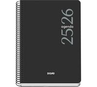 Dohe - Agenda scolastica 2025 2026 - Giorno per pagina, formato A5 (15 x 21 cm), spagnolo e inglese, da settembre a giugno, rilegatura a spirale, copertina flessibile - ESENCIAL nero