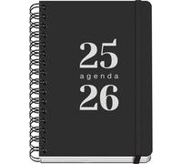 Dohe - Agenda scolastica 2025 2026 - Giorno per pagina, formato A5 (15 x 21 cm), spagnolo e inglese, da settembre a giugno, doppia rilegatura a spirale e fascia elastica, copertina flessibile, 4 fogli