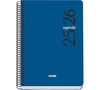Dohe - Agenda scolastica 2025 2026 - Panoramica settimanale, formato A5 (15 x 21 cm), spagnolo e inglese, da settembre a giugno, rilegatura a spirale, copertina morbida - ESENCIAL BLU
