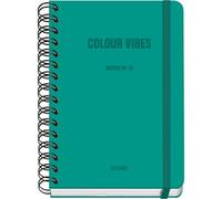 Dohe - Agenda scolastica 2025 2026 - settimanale, formato A5 (15 x 21 cm), spagnolo e inglese, chiusura a spirale doppia ed elastica, copertina rigida, 4 pagine di adesivi - colori vivaci verde