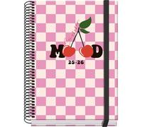 Dohe - Agenda scolastica 2025 2026 - Un giorno per pagina, formato A5 (15 x 21 cm), spagnolo e inglese, da settembre a giugno, rilegatura a spirale ed elastico, copertina rigida, 4 pagine adesive