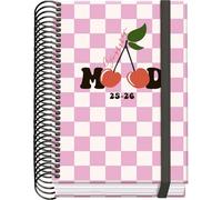 Dohe - Agenda scolastica 2025 2026 - Un giorno per pagina, formato A6 (12 x 17 cm), spagnolo e inglese, da settembre a giugno, rilegatura a spirale ed elastico, copertina rigida, 4 pagine adesive