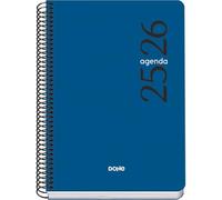 Dohe - Agenda scolastica 2025 2026 - Una pagina al giorno, formato A5 (15 x 21 cm), spagnolo e inglese, da settembre a giugno, rilegatura a spirale, copertina morbida - ESENCIAL Blau