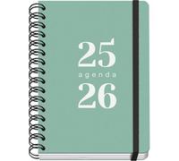 Dohe - Agenda scolastica 2025 2026 - Vista settimanale, formato A5 (15 x 21 cm), spagnolo e inglese, da settembre a giugno, chiusura a doppia spirale e gomma, copertina flessibile, 4 pagine di adesivi