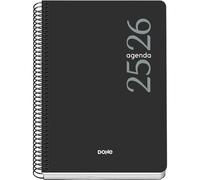 Dohe - Agenda scolastica 2025 2026, visualizzazione settimanale, formato A5 (15 x 21 cm), spagnolo e inglese, da settembre a giugno, rilegatura a spirale, copertina flessibile - ESENCIAL nero