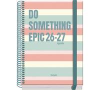 Dohe Agenda scolastica 2026-2027, da settembre a giugno, vista settimanale, formato A5 (15 x 21 cm), copertina rigida, rilegatura a spirale e chiusura con elastico, 2 pagine adesive, spagnolo e