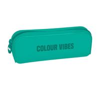 Dohe - Astuccio in silicone semplice - 1 scomparto con cerniera, portapenne rettangolare multiuso, morbido al tatto, dimensioni 20 x 6 x 8 cm - COLOUR VIBES, Verde, 20x6x8 cm, Semplice (1