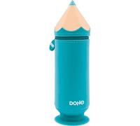 Dohe - Astuccio scolastico in silicone - 1 scomparto, a forma di matita, Ventosa da fissare a tavolo o scrivania, chiusura a cerniera, portapenne con tocco morbido e piacevole, dimensioni: 6,8 x 20 cm