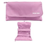 Dohe - Astuccio scuola doppio - 2 scomparti con cerniera, 3 finestre trasparenti, scheda ricaricabile con orario, spazioso 22 x 10 x 6,5 cm, poliestere resistente e flessibile, Rosa, 22,5x15,6 cm