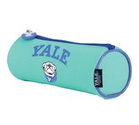 DOHE - Astuccio semplice per la scuola - 1 scomparto, portapenne rotondo multiuso, 21 x 7,5 cm, chiusura a cerniera, realizzato in poliestere resistente - Yale University Dog, verde acqua, 21x7,5 cm,