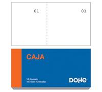 Dohe - Bauletti Buoni da Scatola (20 pz.) - Dimensioni tasca 10x5 cm, 100 fogli bianchi numerati e microforati, blocchi per lotterie, concorsi, lotteria, armadietti, forniture per ufficio