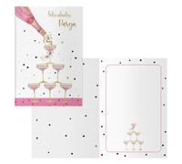 DOHE - Biglietti d'auguri Coppie, Matrimoni, Anniversari, Sposi - Confezione da 6 pz. - Dimensioni: 11,5 x 17 cm (chiusa) - Con busta per riporre la carta - Modello Bottiglia
