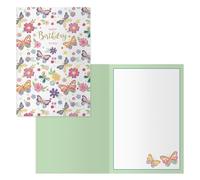 DOHE - Biglietti d'auguri di compleanno - Confezione da 6 pezzi - Dimensioni: 11,5 x 17 cm (chiuso) - Include busta per riporre il biglietto - Modello Farfalle