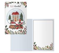 DOHE - Biglietti d'auguri natalizi - Confezione da 6 pezzi - Dimensioni: 11,5 x 17 cm (chiuso) - Include busta per riporre il biglietto - Modello Snowball