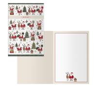 DOHE - Biglietti d'auguri natalizi - Confezione da 6 pezzi - Dimensioni: 11,5 x 17 cm (chiuso) - Include busta per conservare il biglietto - Modello Babbo Natale