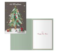 DOHE - Biglietti d'auguri natalizi - Confezione da 6 pezzi - Dimensioni: 11,5 x 17 cm (chiuso) - Include busta per riporre il biglietto - Modello Tree