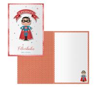 DOHE - Biglietti d'auguri Papà - Confezione da 6 pezzi - Dimensioni: 11,5 x 17 cm (chiuso) - Include busta per riporre il biglietto - Modello Superdad