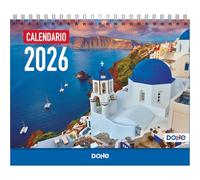 Dohe - Calendario 2026 Desktop - Vista mese, 12 mesi da gennaio a dicembre, dimensioni 21 x 15 cm, pianificazione mensile e annuale con spazio per note - città