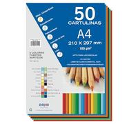 Dohe - Cartoncino 50 fogli A4, 5 colori Forti assortiti