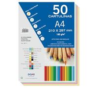 Dohe - Cartoncino 50 fogli A4, 5 Colori Pastello assortiti