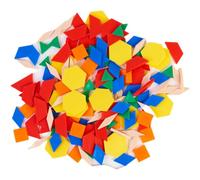 DOHE Educa - Set di blocchi geometrici per bambini, 250 pezzi - Esagoni, quadrati, trapezi, rompi, rompi, rombi e triangoli - Metodo Montessori - Materiale scolastico ed educativo