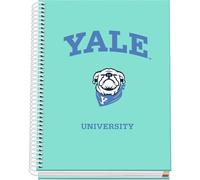 DOHE - Quaderno a quadretti A5-100 fogli, 90 g/m², dimensioni 16,2 x 21 cm, copertina rigida, rilegatura ad anelli, griglia da 5 mm, materiale scolastico - Yale University Dog
