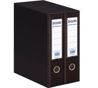Dohe - Raccoglitori 2 anelli (2 pz.) - Formato A4 (28,5 x 32 cm), dorso larghezza 7 cm, capacità 520 fogli, scatola protettiva, leva di apertura, porta carte intercambiabili - nero