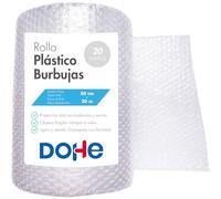 Dohe - Rotolo di plastica a bolle - 50 cm (larghezza) x 20 m (lunghezza), trasparente, ideale per la protezione delle spedizioni, dei traslochi, degli oggetti fragili, dell'imballaggio, dell'ufficio