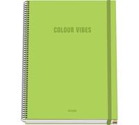 DOHE - Taccuino A4 a quadretti - 100 fogli spessore 90 g/m², dimensioni 22,8 x 30 cm, copertina rigida, chiusura anelli e gomma elastica, griglia 5 mm, materiale scolastico - COLOUR VIBES Lima