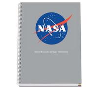 DOHE - Taccuino A4 a quadretti - rilegatura a spirale, 100 fogli da 90 g/m², griglia 5 mm, copertina rigida, NASA Grey, materiale scolastico - Grigio