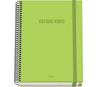 DOHE - Taccuino A5 a quadretti - 100 fogli spessore 90 g/m², dimensioni 16,2 x 21 cm, copertina rigida, chiusura anelli e gomma elastica, griglia 5 mm, materiale scolastico - COLOUR VIBES Lima