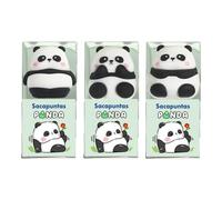 Dohe - Temperamatite bello e divertente (3 pz.) - Forme Panda Orso, Affilare Matite, Realizzato in plastica e gomma resistenti, Materiale scolastico