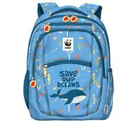 Dohe - Zaino grande - 3 scomparti - Dimensioni 28 x 40 x 12 cm - WWF - Save our Oceans