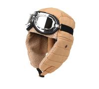 DoHTeck Cappello invernale da aviatore, unisex, 3 in 1, con occhiali e paraorecchie, per il freddo all'aperto, cachi, Taglia unica