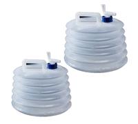 DoHTeck Contenitore d'acqua pieghevole da 15 litri, con rubinetto, senza BPA, portatile, per campeggio, escursionismo, all'aperto, 2 pezzi