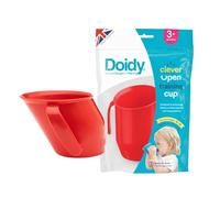 Doidy Cup - Tazza per Bambini - Particolare Design Obliquo - Due Manici - Ottima Tazza da Svezzamento per Latte, Acqua e Succo di Frutta - Per Bambini dai 3-6 Mesi (Rosso)
